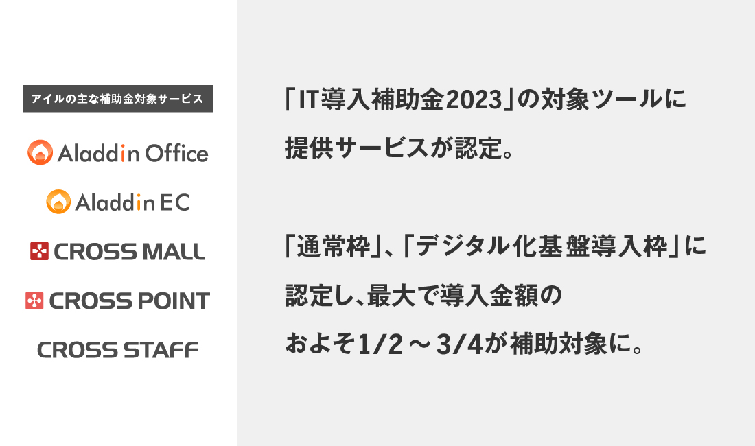 「IT導入補助金2023」の対象ツールに提供サービスが認定